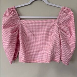Pink Gingham Women's Top